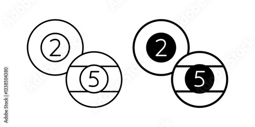 Billiard Icon – Line and Glyph Pool Table Symbol