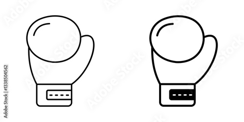 Boxing Gloves Icon – Minimalist Line and Glyph Sports Symbol