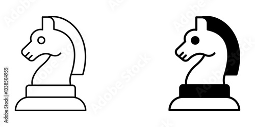 Chess Icon – Minimalist Line and Glyph Strategy Symbol