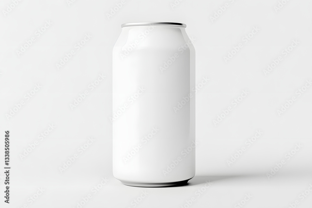 Aluminum can design template for beer or soda on white background, 3d rendering Aluminum can design template for beer or soda on white background, 3d rendering