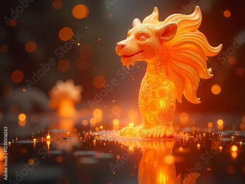  Mystical Guardian: The Glowing Spirit of Fire