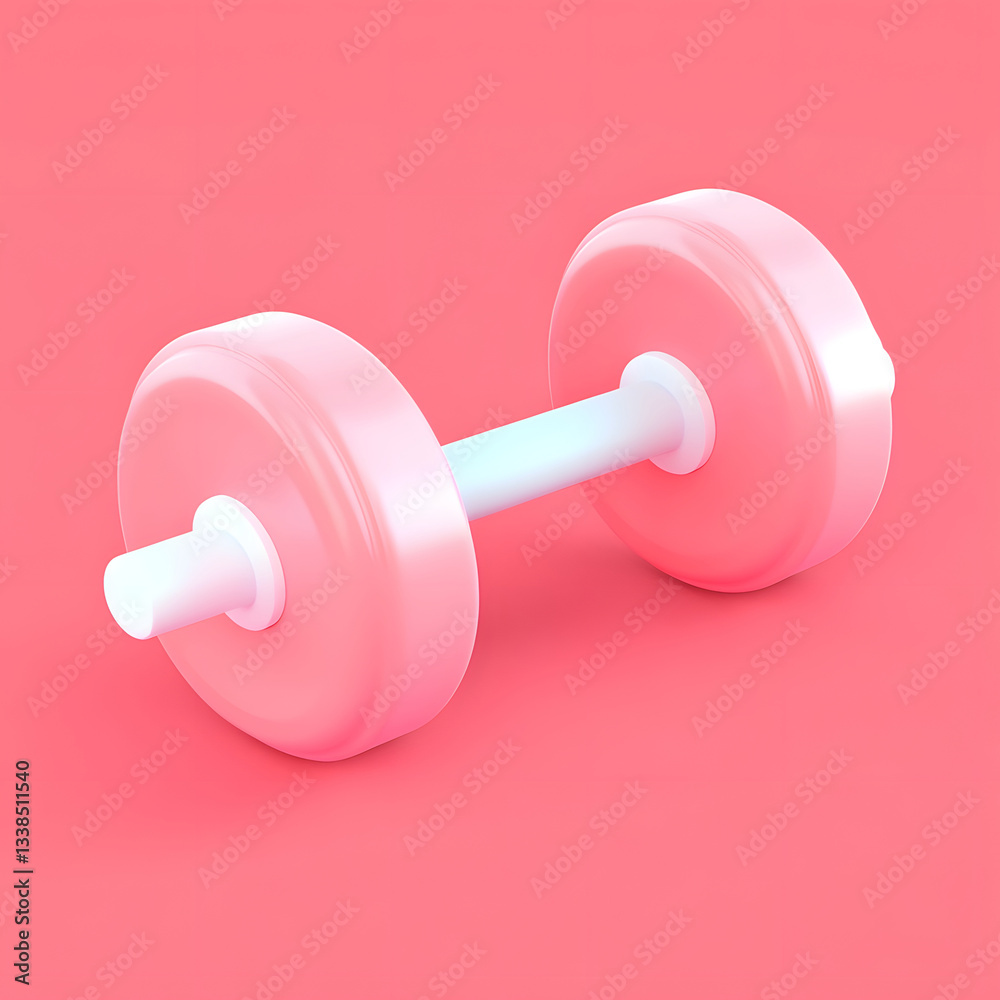 Obraz premium Sport dumbbell gym fitness, summer weight loss healthy lifestyle 3d rendering