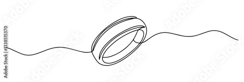 wedding rings linked together thin line illustration