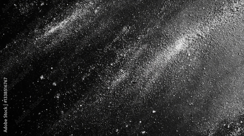 Obraz premium White Powder Scattered On A Black Surface