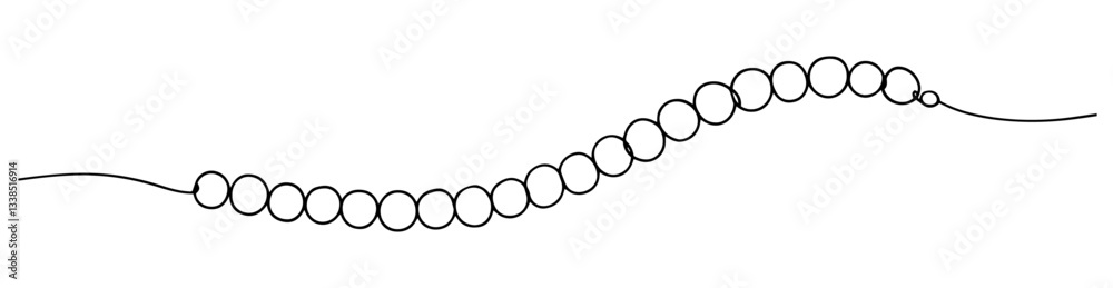 Obraz premium decorative garland made of circular links in continuous minimalist monoline drawing