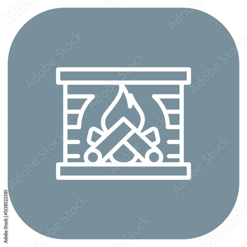 Cozy Fireplace Vector Icon