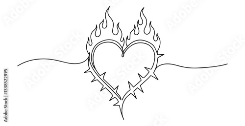 flaming heart with thorns