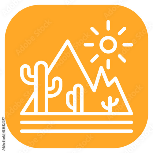 Arid Mountain Vector Icon