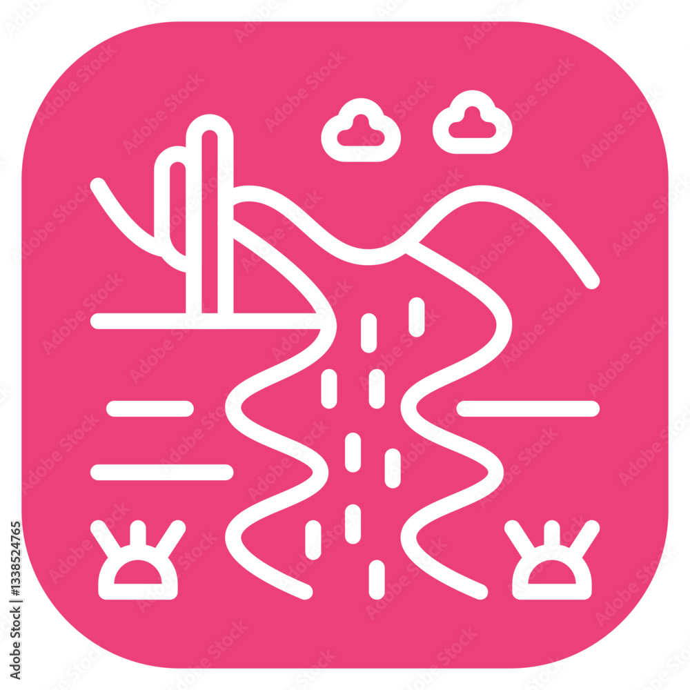 Obraz premium Desert River Vector Icon