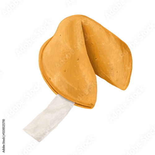Fortune cookies and paper illustration