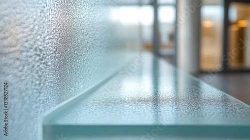 Glass shelf against textured wall modern interior design