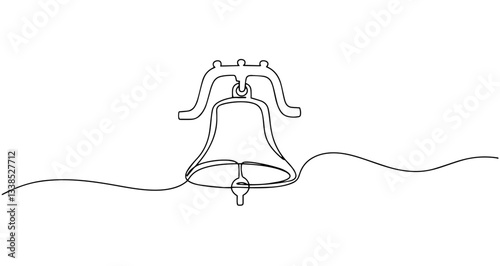ship alarm bell nautical emergency vector monoline one line line art