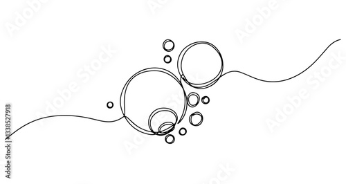 air bubbles in water underwater oxygen vector monoline one line line art