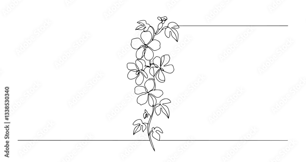 flowering vine vertical vector monoline one line line art sketch illustration flowering vine vertical vector monoline one line line art sketch illustration