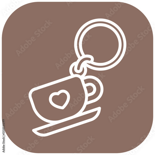 Coffee Keychain Vector Icon