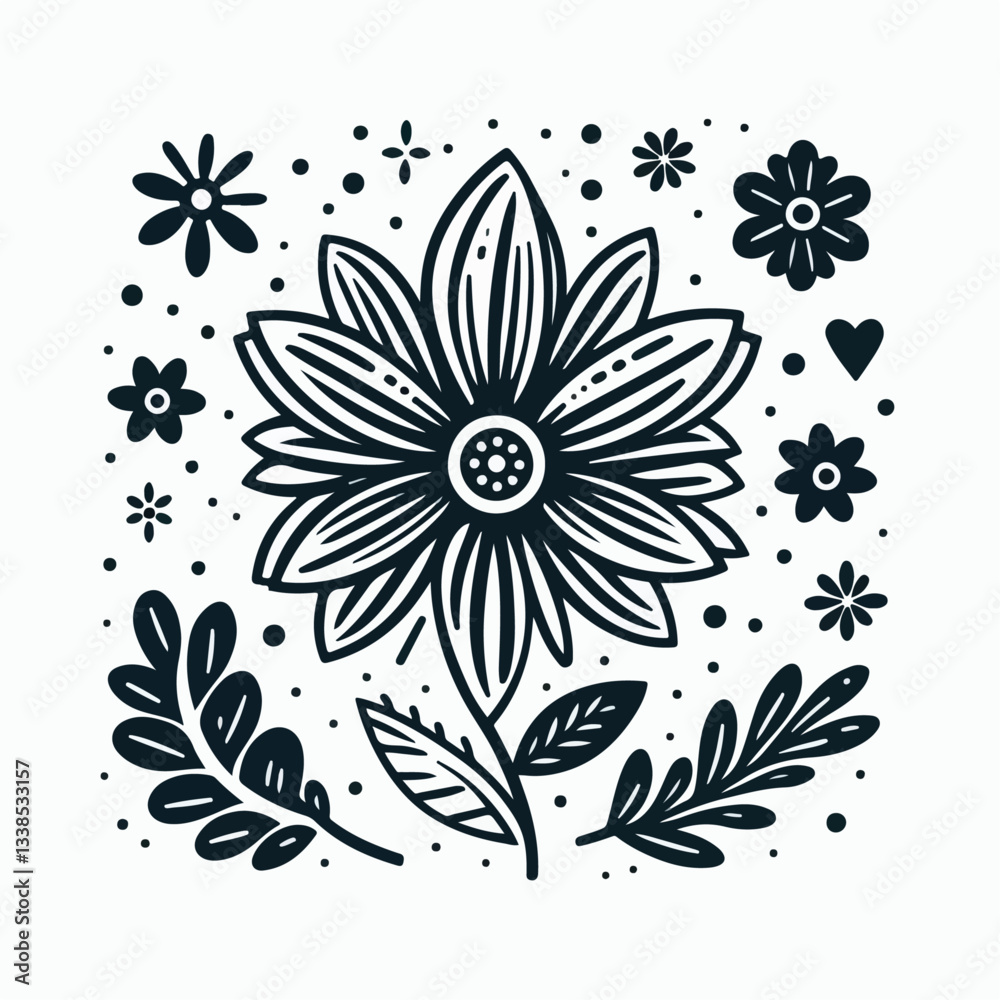 Fototapeta premium Decorative Floral Pattern Vector Illustration