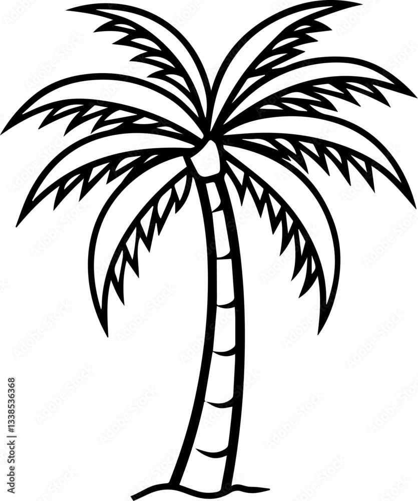 Obraz premium Palm Tree silhouette Vector Illustration