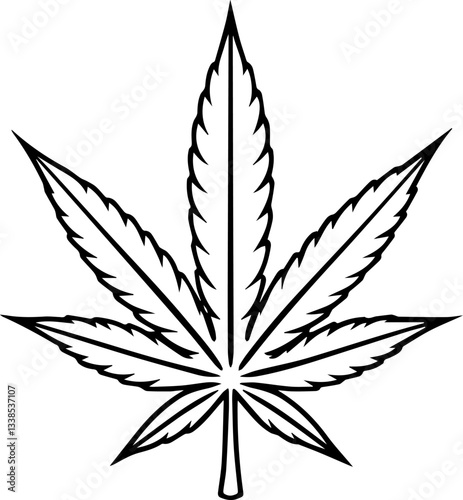 Cannabis Leave silhouette Vector Illustration