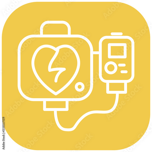 Defibrillator Shock Vector Icon