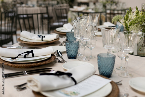 mesa, cena, restaurante, boda, configuracion, decoraciones, fiesta, interiors, banquete, cuchillo, servilleta, de lujo, almuerzo, celebraciones, mantel