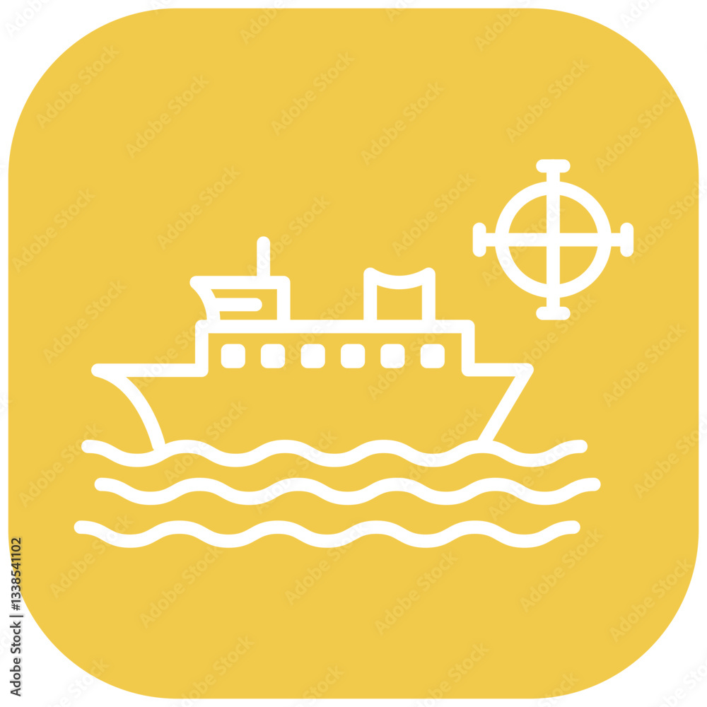 Naklejka premium Ferry Route Vector Icon