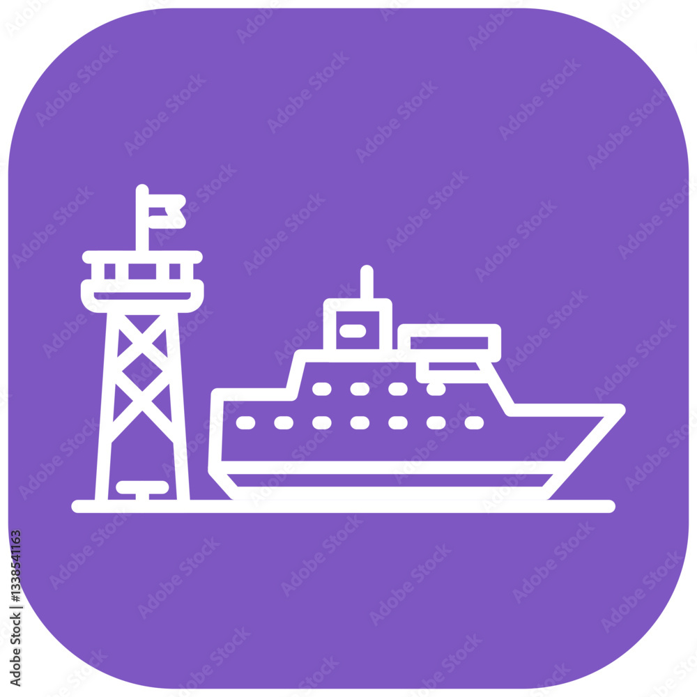 Ferry Terminal Vector Icon Ferry Terminal Vector Icon