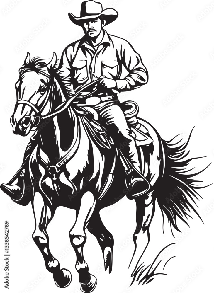 Fototapeta premium cowboy on horse