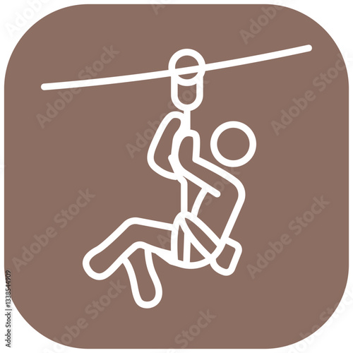 Zipline Vector Icon