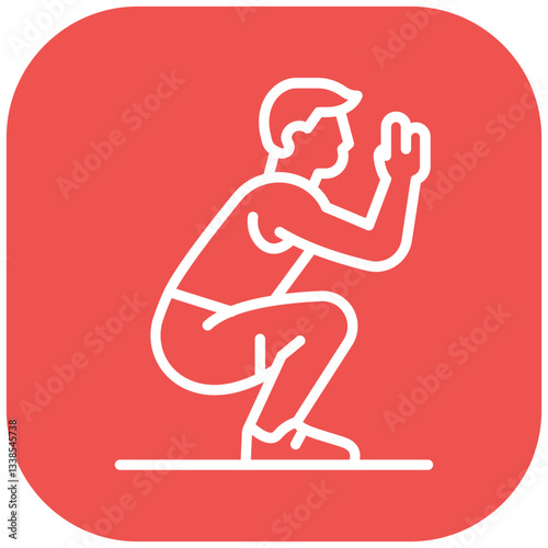 Bodyweight Squat Vector Icon