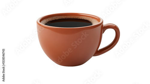 3D coffee cup icon, warm beverage concept, cozy and inviting, Transparent Background PNG