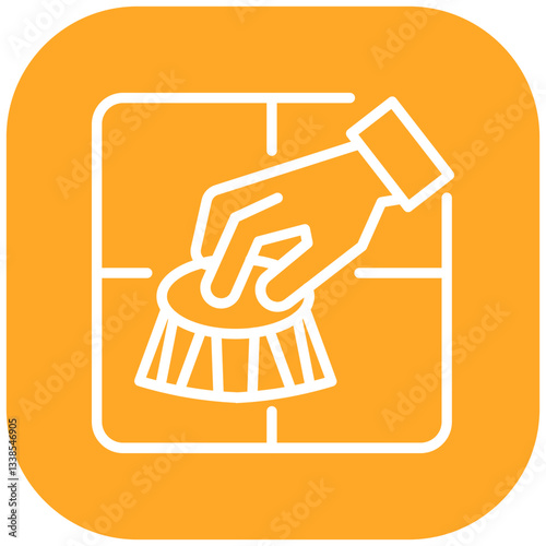 Scrubbing Tiles Vector Icon