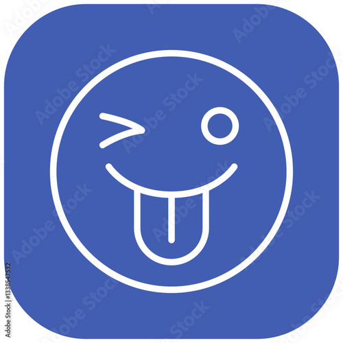 Winking Face with Tongue Vector Icon