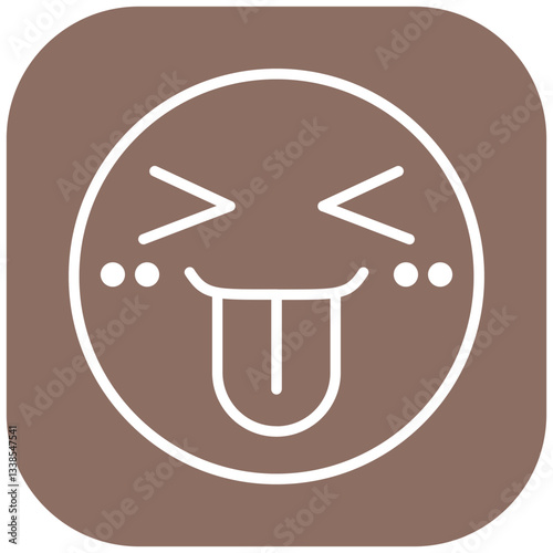 Squinting Face with Tongue Vector Icon