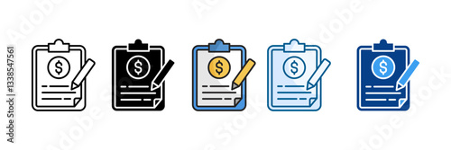 Revenue Recognition Icon Set Multiple Style Collection