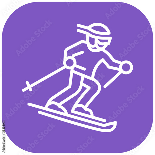 Alpine Skiing Vector Icon