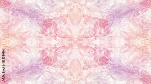 Gentle Abstract Pattern in Soft Pastel Colors with Symmetrical Design and Ethereal Quality