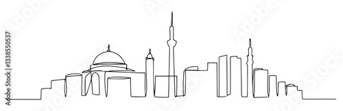 Tirana Albania linear monoline vector black and white graphic thin oneline