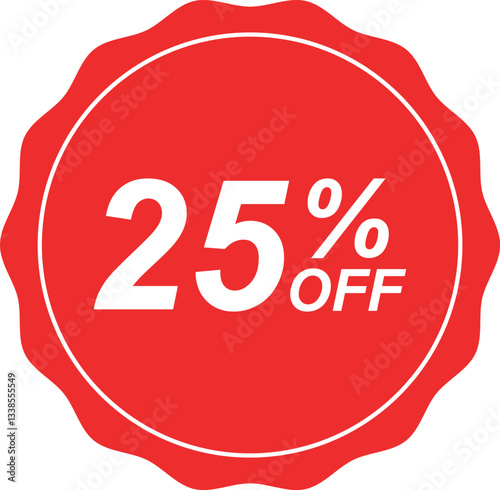 25% Off discount offer label vector illustration