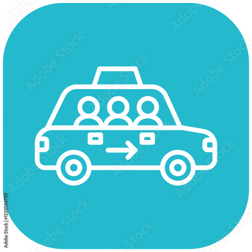 Taxi Pooling Vector Icon