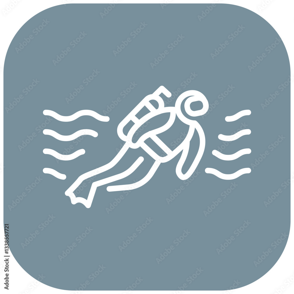 Fototapeta premium Underwater Adventure Vector Icon