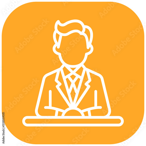 News Anchor Desk Vector Icon