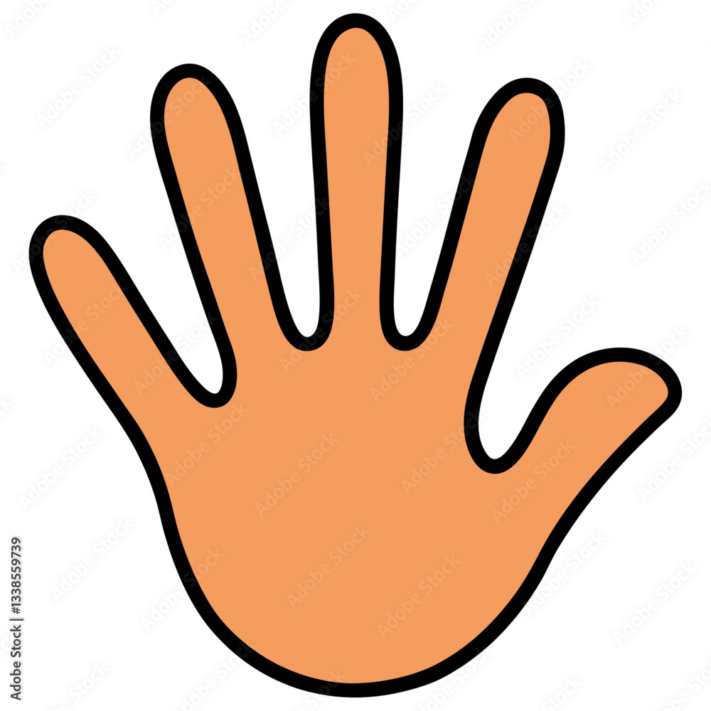 Cartoon open hand palm illustration
Cartoon open hand palm illustration
