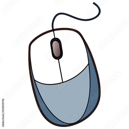 Classic wired computer mouse icon  
