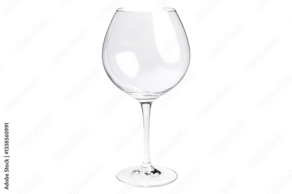 Elegant empty wine glass on a plain background, ready for use Elegant empty wine glass on a plain background, ready for use