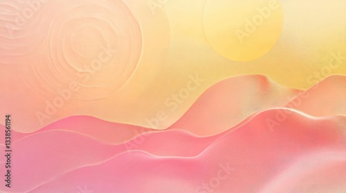 Soft Colors Abstract Mountain Sunrise Landscape Painting for Backgrounds and Posters Illustrations Design Ideas and Posters Inspiration for Soft Pastel Colors Art Prints Or Wall Decorations Ideas