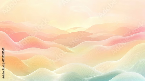 Soft Pastel Hills Abstract Landscape Sunrise Backgrounds and Textures Illustration Art Design Digital Work Graphic Design Backgrounds Color Palette Smooth and Gentle Landscape Sunrise and Sunset