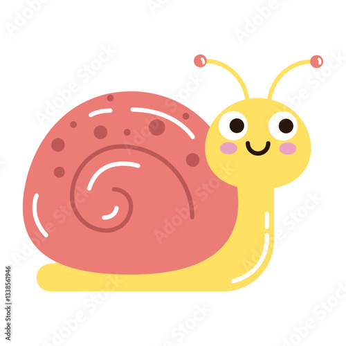 Vector image of a cute snail