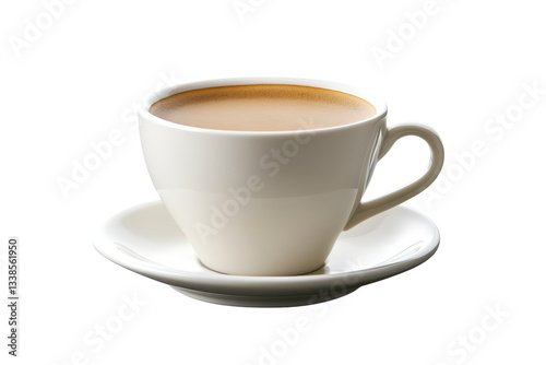 Wallpaper Mural Elegant white coffee cup with saucer, filled with hot beverage Torontodigital.ca