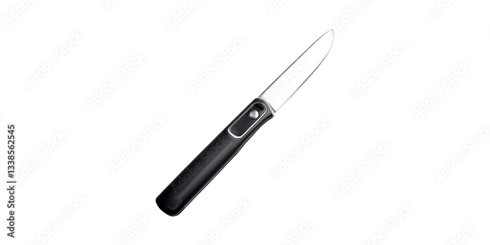 Folding Pocket Knife With Black Handle. Compact And Versatile Tool For Outdoor And Everyday Use Isolated On Transparent Background Folding Pocket Knife With Black Handle. Compact And Versatile Tool For Outdoor And Everyday Use Isolated On Transparent Background