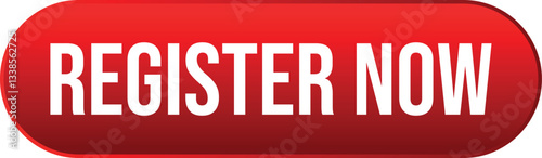 3d register now button. Button element for web design and mobile devices. Vector illustration